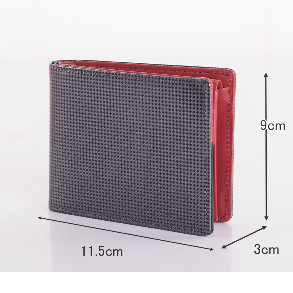 ロック牛革二つ折り財布