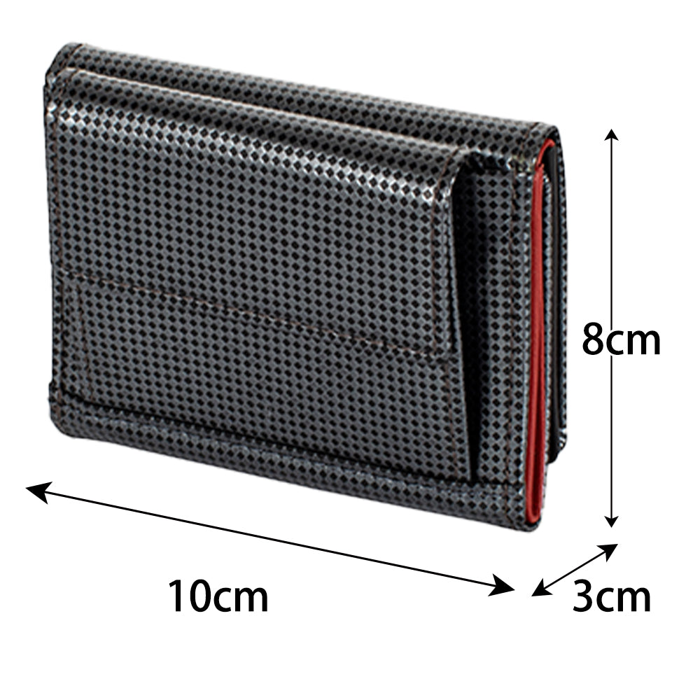 ロック牛革三つ折り財布