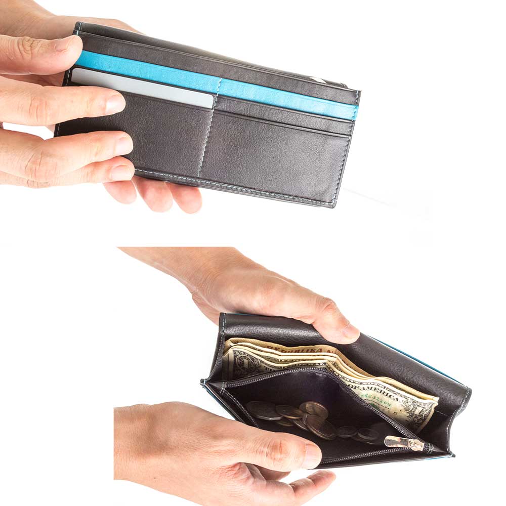 タック 牛革 ロングウォレット