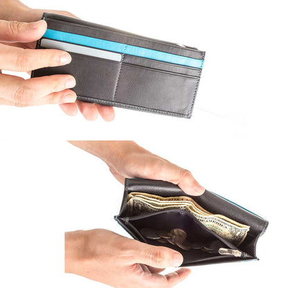 タック 牛革 ロングウォレット