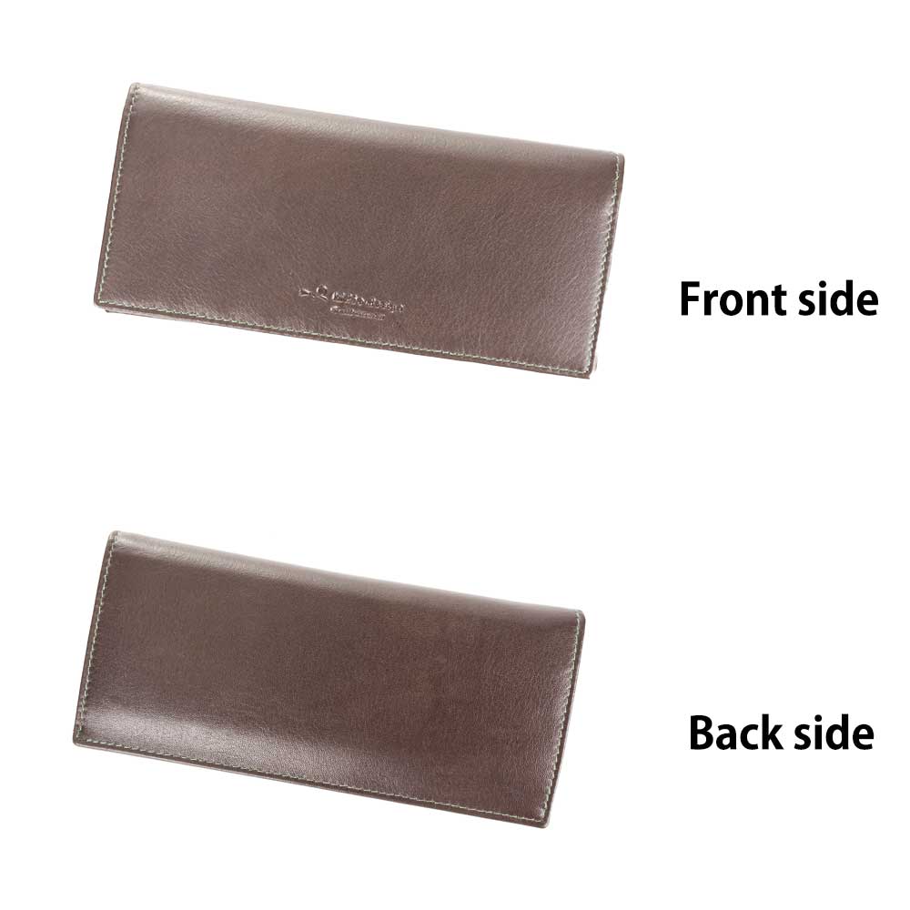 タック 牛革 ロングウォレット