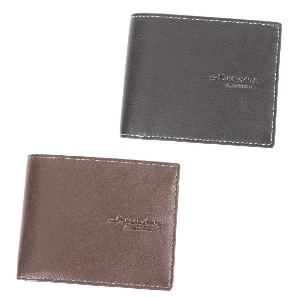 タック 牛革 二つ折り財布