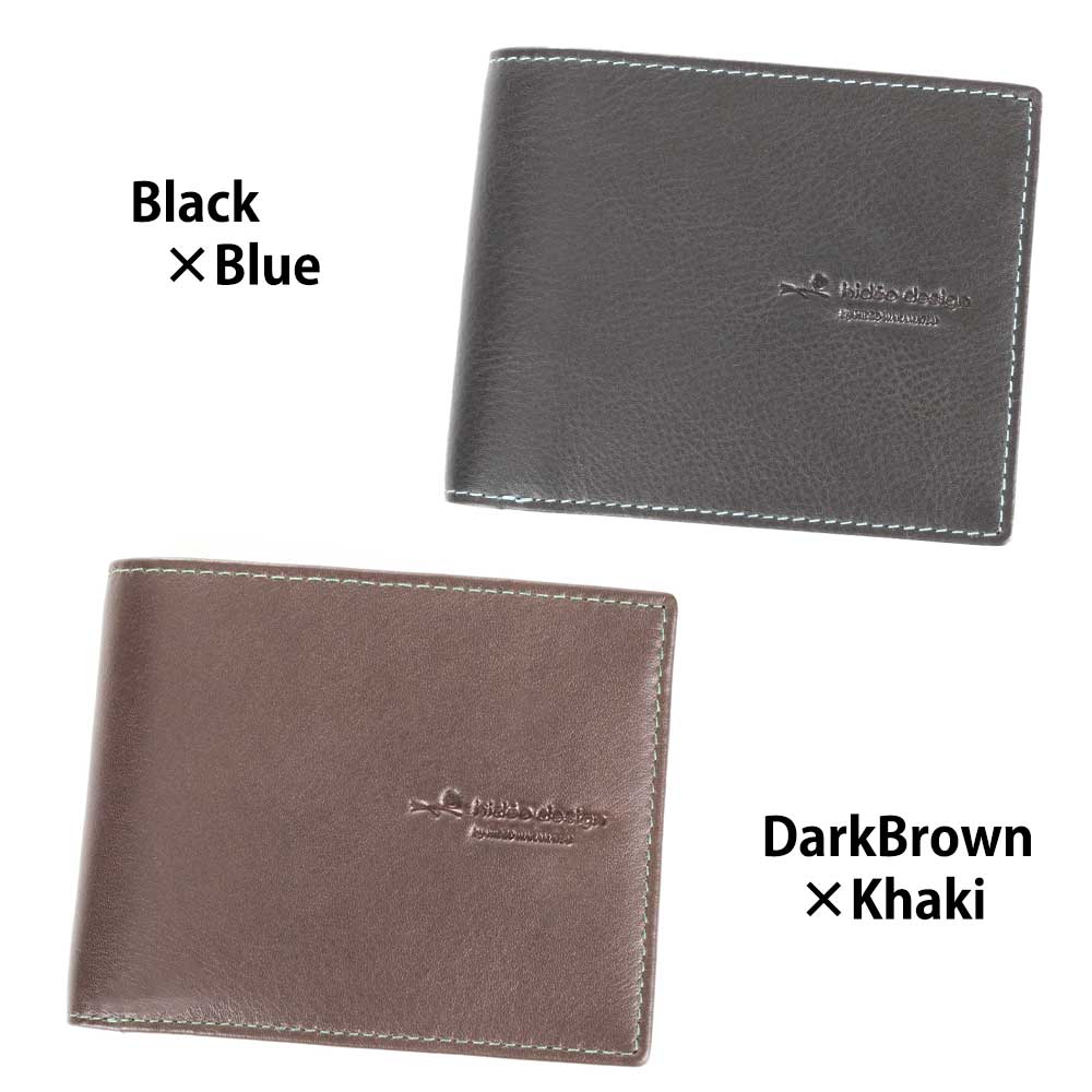 タック 牛革 二つ折り財布